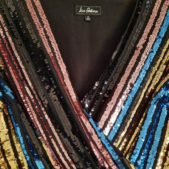 Sam Edelman rainbow stripe sequin dress - Picture 6 of 6